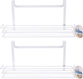 2x stuks wit badkamerdeur rekjes 35 cm - Deurrekjes - Badkameraccessoires