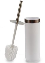 WC borstel / Toiletborstel met Houder - Wit RVS - Strak Modern Design