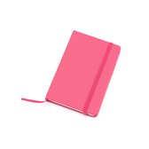 Notitieblokje roze met harde kaft en elastiek 9 x 14 cm - 100x blanco paginas - opschrijfboekjes
