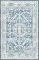 Vloerkleed vintage 200x300cm wit blauw perzisch oosters tapijt