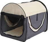 Paws Honden transporttas opvouwbaar grijs/crème maat XL 81 x 56 x 66cm