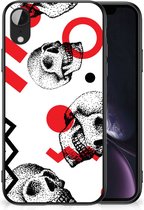 TPU Bumper Geschikt voor iPhone XR GSM Hoesje met Zwarte rand Skull Red