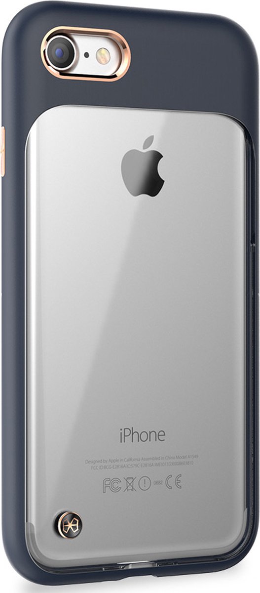 Apple iPhone 7 Hoesje - STI:L - Monokini Serie - Hard Kunststof Backcover - Transparant / Marineblauw - Hoesje Geschikt Voor Apple iPhone 7