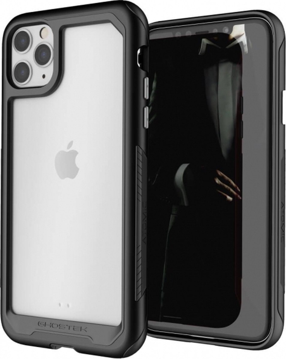 Apple iPhone 11 Pro Max Hoesje - Ghostek - Atomic Slim 3 Serie - Hard Kunststof Backcover - Transparant / Zwart - Hoesje Geschikt Voor Apple iPhone 11 Pro Max