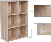 furnibella  Houten Rek, Kubusrek, Opbergrek, 65,5 X 97,5 X 30 Cm, Eiken-Look