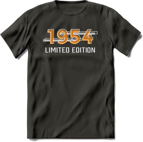 1954 Limited Edition T-Shirt | Goud - Zilver | Grappig Verjaardag en Feest Cadeau Shirt | Dames - Heren - Unisex | Tshirt Kleding Kado | - Donker Grijs - 3XL