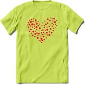 Valentijn Hart T-Shirt | Grappig Valentijnsdag Cadeautje voor Hem en Haar | Dames - Heren - Unisex | Kleding Cadeau | - Groen - L