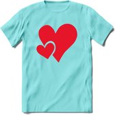 Valentijn Hart T-Shirt | Grappig Valentijnsdag Cadeautje voor Hem en Haar | Dames - Heren - Unisex | Kleding Cadeau | - Licht Blauw - L