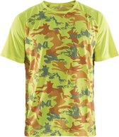 Blaklader T-shirt functioneel camo 3425-1011 - High Vis Geel/Grijs - 4XL