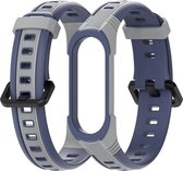 DrPhone XB3 - Mi band - sportHorlogeband - Armband Geschikt voor smartwatches/Mi band 3/4/5/6 - Grijs/Donker Blauw