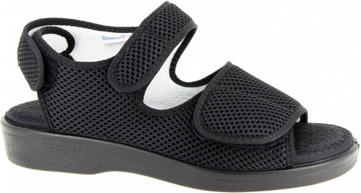Goedkoopste Verbandschoenen Varomed model Genf - maat 42 - zwart - met CE keurmerk voor Medisch Schoeisel - soepele zool - sandalen - sandaal
