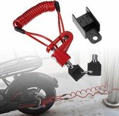Schijfremslot voor motoren, scooters en fietsen met schijfremmen - Rood - Universeel - 5,5 mm met kabel - Slot