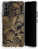 Selencia Zarya Fashion Extra Beschermende Backcover Samsung Galaxy S22 hoesje - Paisley Gold