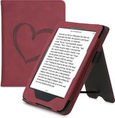 kwmobile flip cover pour Kobo Clara HD - Etui livre avec fermeture magnétique - Etui pour liseuse en rouge foncé