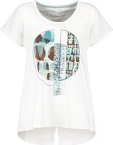 SAMOON Dames T-shirt met print op de voorkant van GOTS-gecertificeerd biologisch katoen