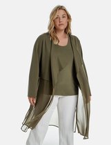 SAMOON Dames Elegant lang vest met applicatie van chiffon