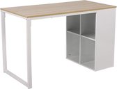 furnibella - Bureau computer tafel met 4 planken hout & staal TSG26sz