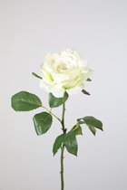 Kunstbloem - Roos - topkwaliteit decoratie - 2 stuks - zijden bloem - creme - 48 cm hoog