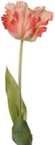 Viv! Home Luxuries Tulp Papegaai - zijden bloem - zalm - 71cm - Topkwaliteit