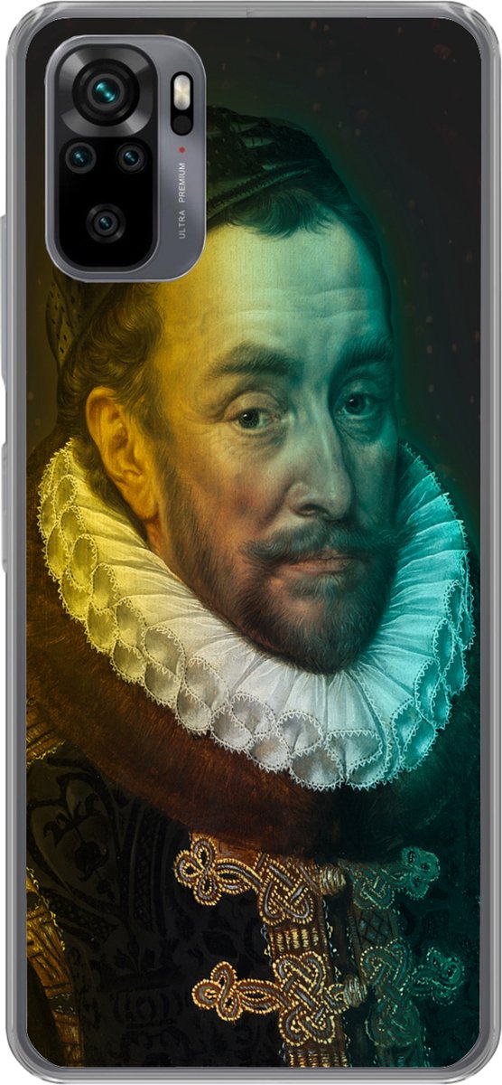 Telefoonhoesje Geschikt voor Xiaomi Geschikt voor Redmi Note 10 hoesje - Willem van Oranje - Kunst - Regenboog - Siliconen Telefoonhoesje Telefoonhoesje