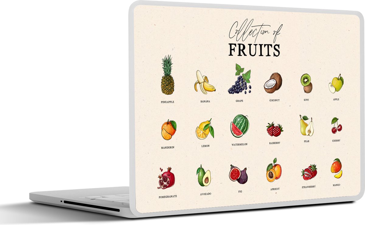 Laptop sticker - 13.3 inch - Fruit - Eten - Keuken - 31x22,5cm - Laptopstickers - Laptop skin - Cover - Cadeau voor vrouw