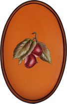 Les Ottomans  - Dienblad ovaal handbeschilderd Flora 33cm oranje - Serveerplateaus