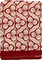 Les Ottomans  - Tafellaken handgeprint katoen rood wit motief 250x150cm - Tafellakens