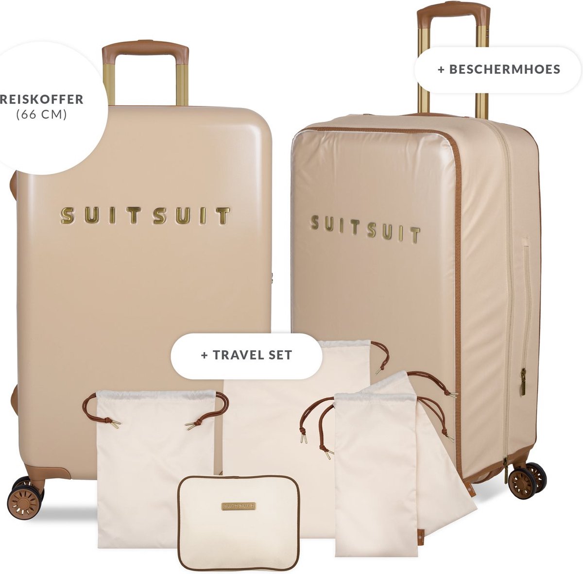 SUITSUIT - Fab Seventies - Warm Sand - Special Travel Set (66 cm) | bol.com