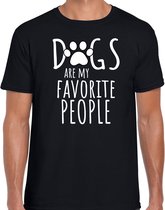 Dogs are my favourite people / Honden zijn mijn favoriete mensen honden t-shirt zwart - heren - Honden liefhebber cadeau shirt L