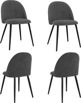 Medina Eetkamerstoelen 4 st stof grijs