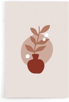 Walljar - Abstract Leaf in Pot - Muurdecoratie - Poster