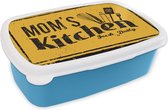 Broodtrommel Blauw - Lunchbox - Brooddoos - Keuken - Mama - Vintage - 18x12x6 cm - Kinderen - Jongen