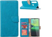LuxeBass Hoesje geschikt voor Motorola G8 Power - Bookcase Turquoise - portemonnee hoesje - telefoonhoes - gsm hoes - telefoonhoesjes