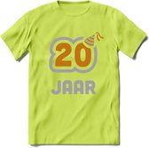 20 Jaar Feest T-Shirt | Goud - Zilver | Grappig Verjaardag Cadeau Shirt | Dames - Heren - Unisex | Tshirt Kleding Kado | - Groen - L