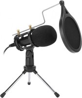 Professionele live studio condensator microfoon - 3,5 mm aux - opname microfoon standaard kit - microfoon voor computer en telefoons