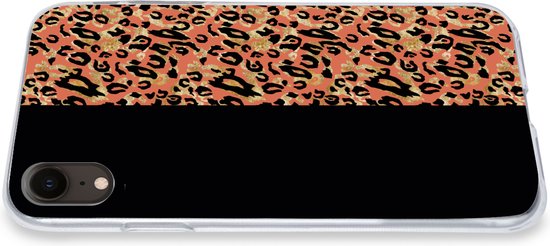 Coque iPhone XR - Imprimé Panthère - Goud - Zwart - Siliconen