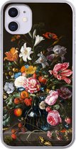 Geschikt voor iPhone 11 hoesje - Vaas met bloemen - Jan Davidsz de Heem - Kunst - Siliconen Telefoonhoesje