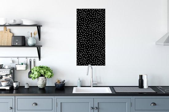 Stickers muraux - Feuille autocollante - Pois - Zwart - Wit - 40x80 cm - Feuille adhésive - Stickers muraux chambre enfant - Papier peint autocollant - Papier peint autocollant - Feuille autocollante