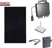 Pakket - 4 stuks DMEGC 330wp zonnepanelen met APSystems QS1 micro omvormer en monitoring per paneel - Plat dak oost/west Landscape 1 rij