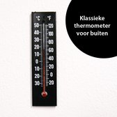 Doodadeals® Buitenthermometer - Draadloos - Kozijnthermometer - Min Max - Buiten - Temperatuurmeter - Muurthermometer - Kunststof - 19,5 x 5,3 cm