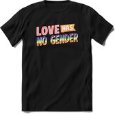 Love Has No Gender | Pride T-Shirt | Grappig LHBTIQ+ / LGBTQ / Gay / Homo / Lesbi Cadeau Shirt | Dames - Heren - Unisex | Tshirt Kleding Kado | - Zwart - 3XL
