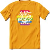 LGBT Power | Pride T-Shirt | Grappig LHBTIQ+ / LGBTQ / Gay / Homo / Lesbi Cadeau Shirt | Dames - Heren - Unisex | Tshirt Kleding Kado | - Geel - XXL