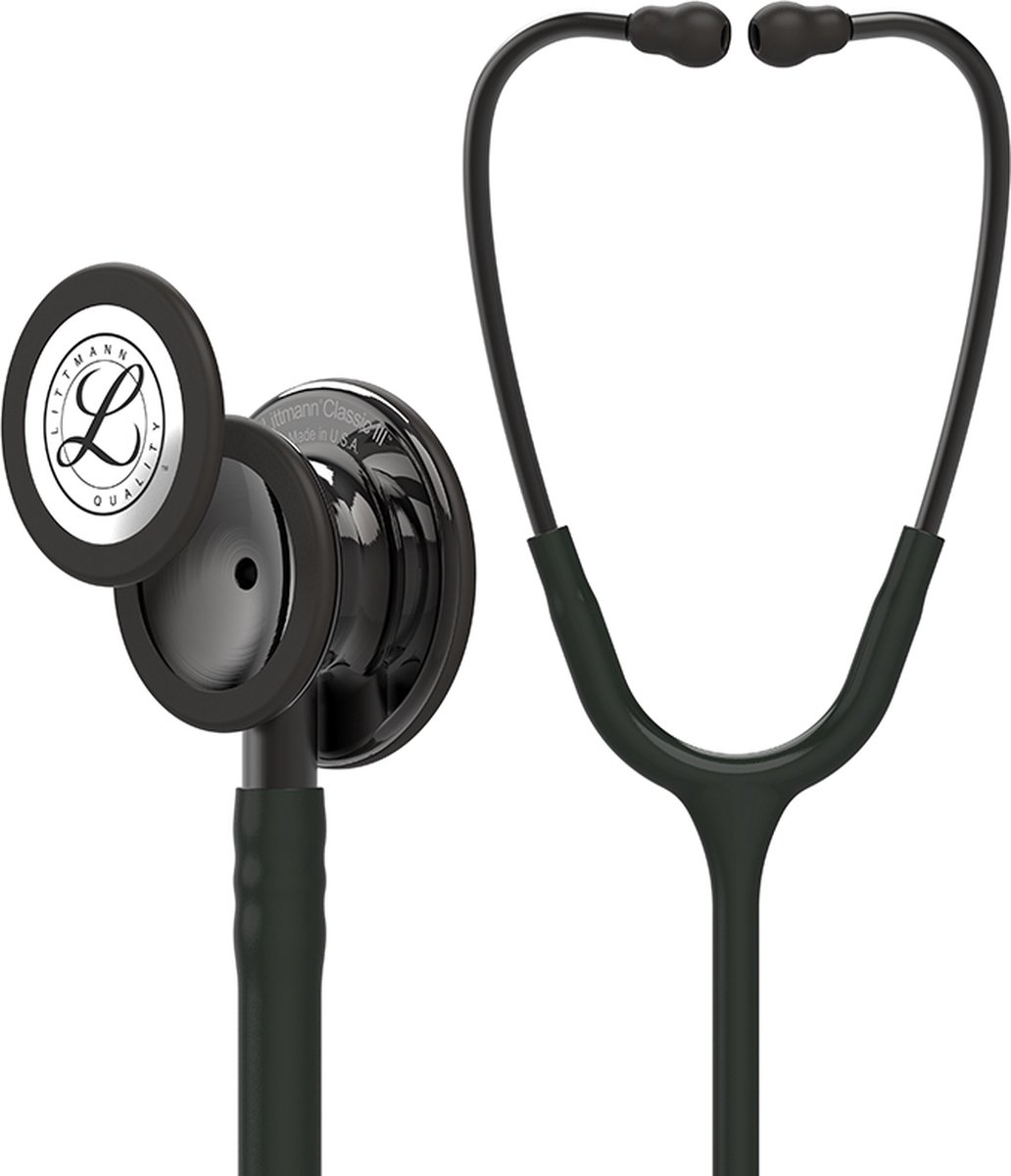 Goedkoopste Littmann Classic III Stethoscoop 5811 Zwart, Smoke, Special Edition borststuk met gerookt borststuk Zwarte slang