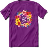 Love Is Love | Pride T-Shirt | Grappig LHBTIQ+ / LGBTQ / Gay / Homo / Lesbi Cadeau Shirt | Dames - Heren - Unisex | Tshirt Kleding Kado | - Paars - L