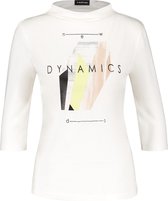 TAIFUN Dames Shirt met 3/4-mouwen en opstaande kraag Offwhite gemustert-48