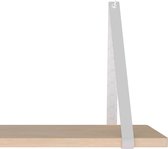 Leren Plankdragers - Handles and more® - 100% leer - LICHTGRIJS - set van 2 leren plank banden