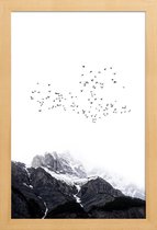 JUNIQE - Poster met houten lijst The Mountains -30x45 /Kleurrijk