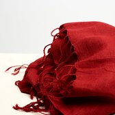 Dzukou Timeless Silk - Sjaal - Dames - Rood - Eri Zijden - Handgemaakt