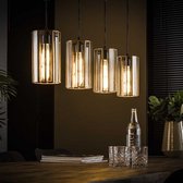 Hanglamp Eetkamer 4L artdeco cylinder / Brons antiek - Industrieel hanglampen  - industriële Design Plafond lamp
