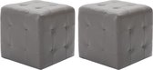 Decoways - Nachtkastjes 2 stuks 30x30x30 cm kunstleer grijs